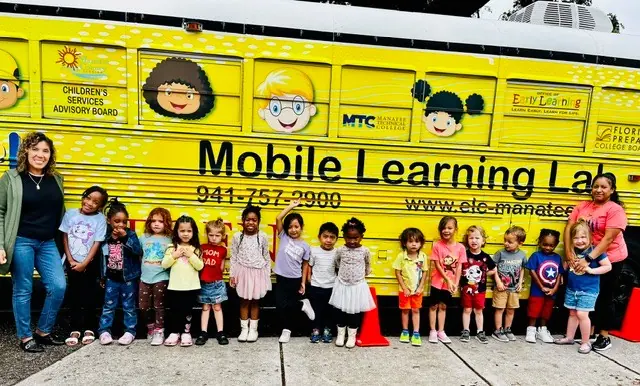 Children visiting the Early Learning Coalition Mobile Learning Lab